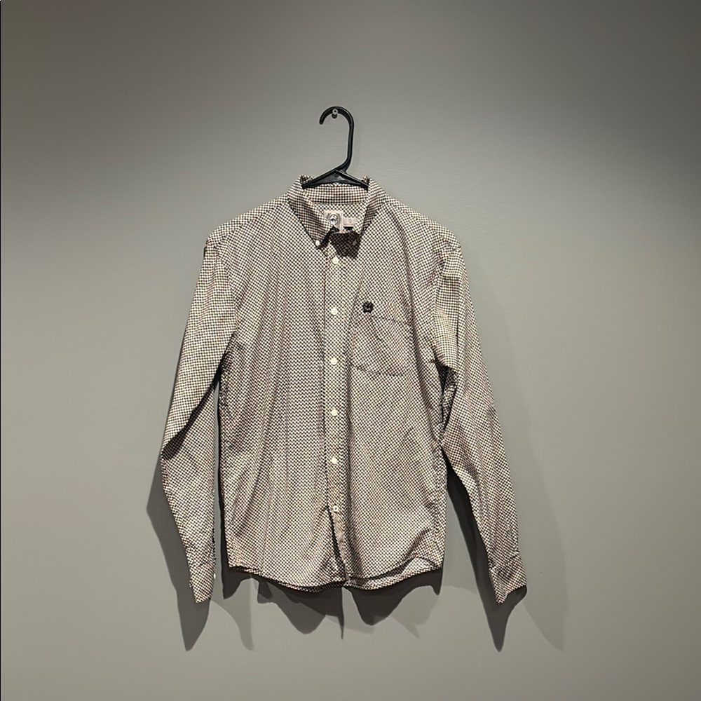Cinch Youth XL size 14 Casual Button Down Shirt - Black and White Pattern
